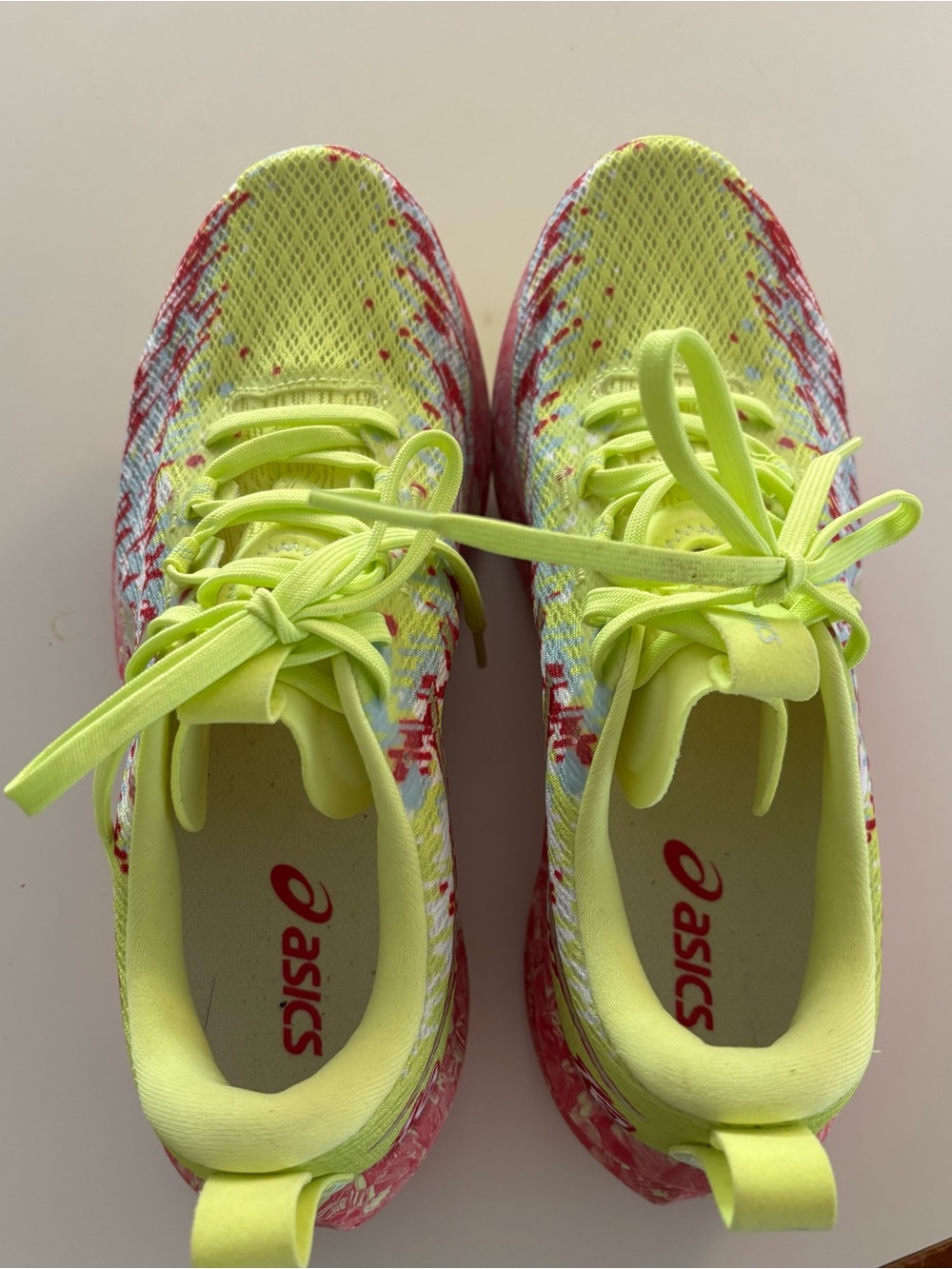 ASICS Neon Yellow & Pink Women's Athletic Running Shoes - Picture 3 of 6